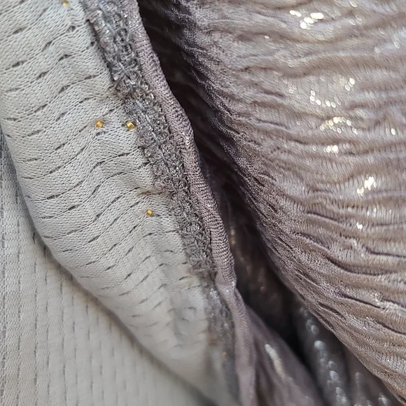 VINTAGE 80's SMITH & SMITH NYC Studded Shift Dress Small Mini Textured Crinkled - Picture 12 of 16